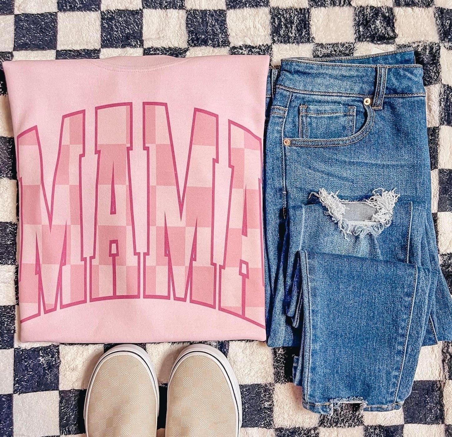 Mama Checkered Tee