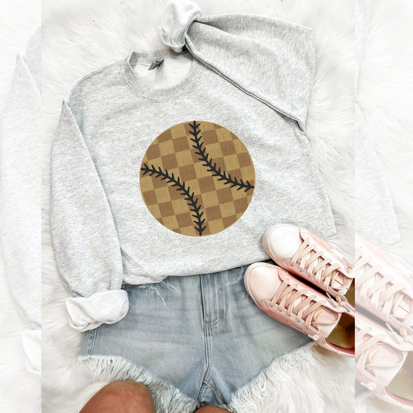 Checkered Baseball Sweatshirt DOTW
