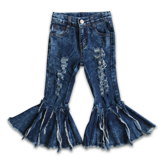 Pre-Order Distressed Denim Bell Bottoms