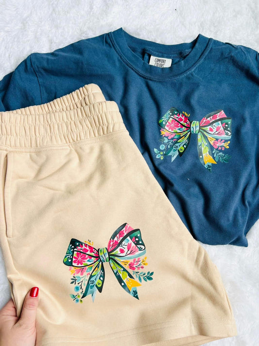 Floral Bow Tee or Shorts (Sold Individually)