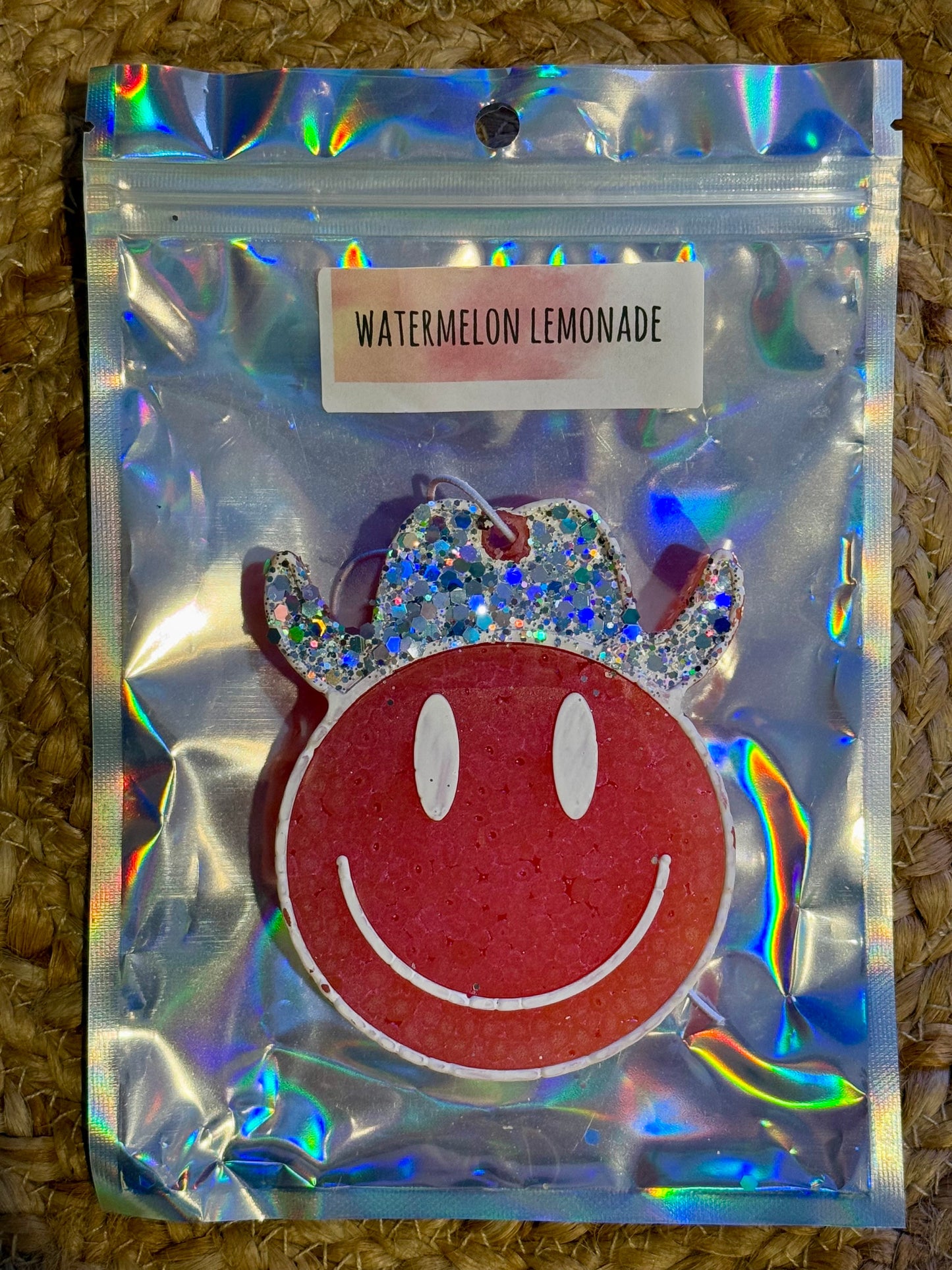 Glittery Cowboy Smiley Car Freshies