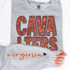College Football Teams With Sleeve Faux Embroidery Glitter