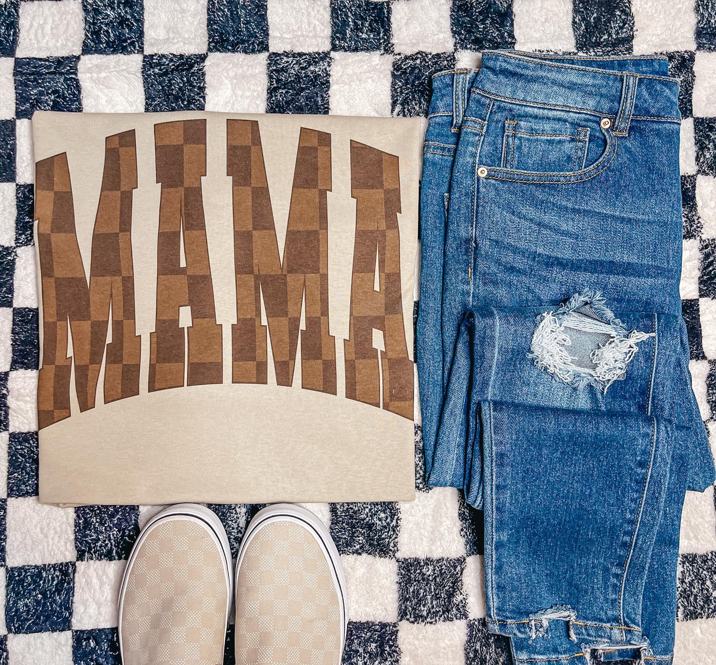 Mama Checkered Tee