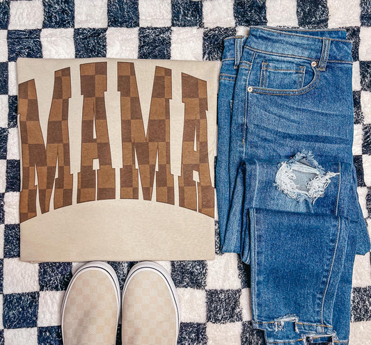 Mama Checkered Tee