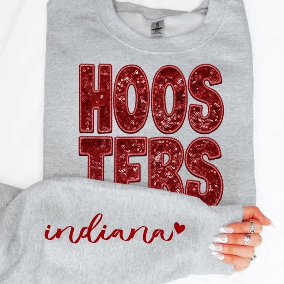 College Football Teams With Sleeve Faux Embroidery Glitter