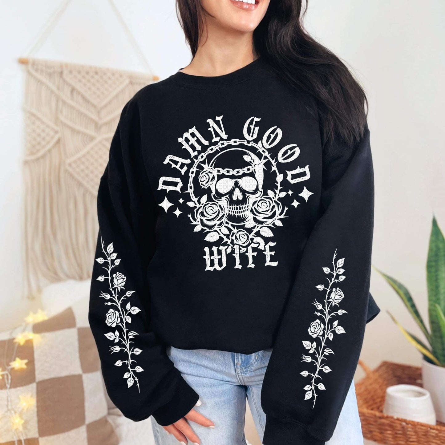 Damn Good Mother/Wife Sweatshirt w/Sleeves