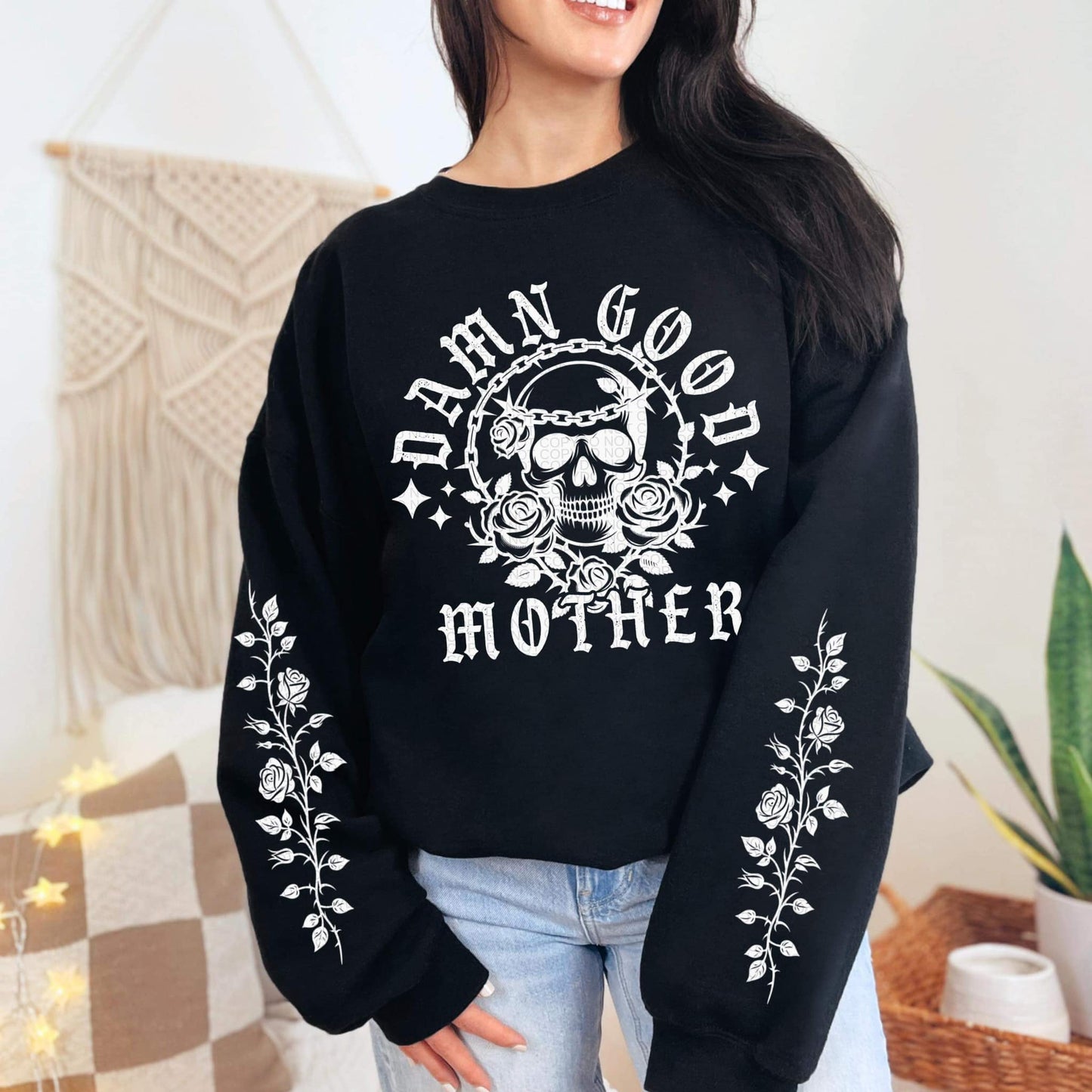Damn Good Mother/Wife Sweatshirt w/Sleeves