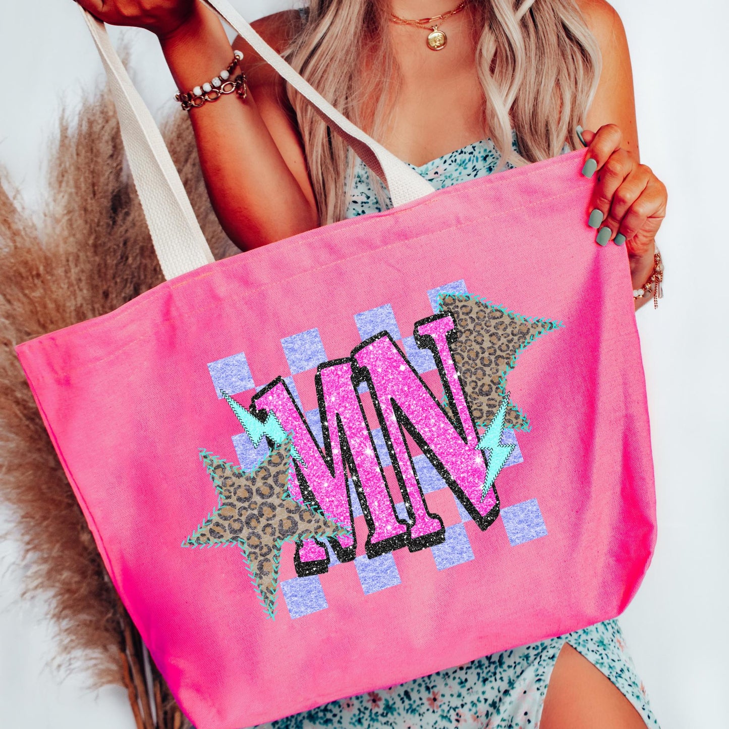 Checkered State Large Tote