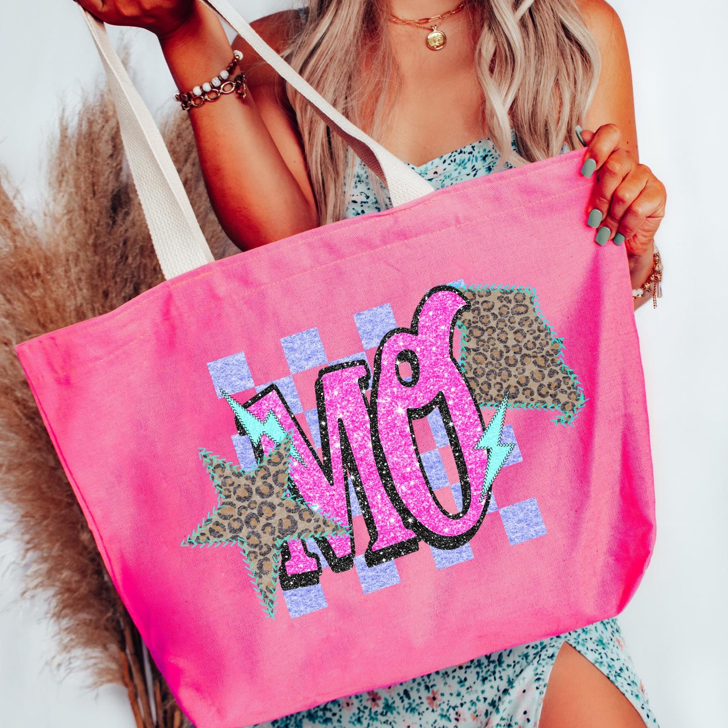 Checkered State Large Tote