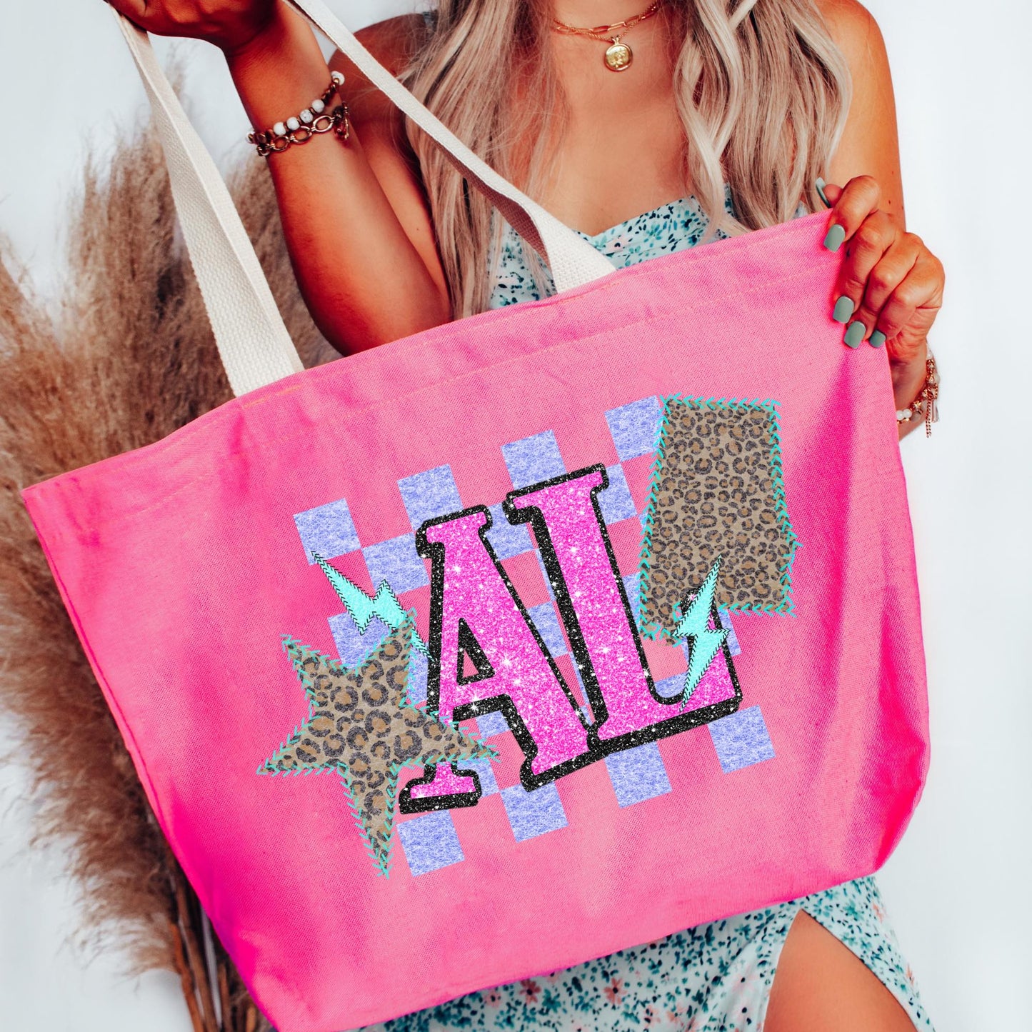 Checkered State Large Tote