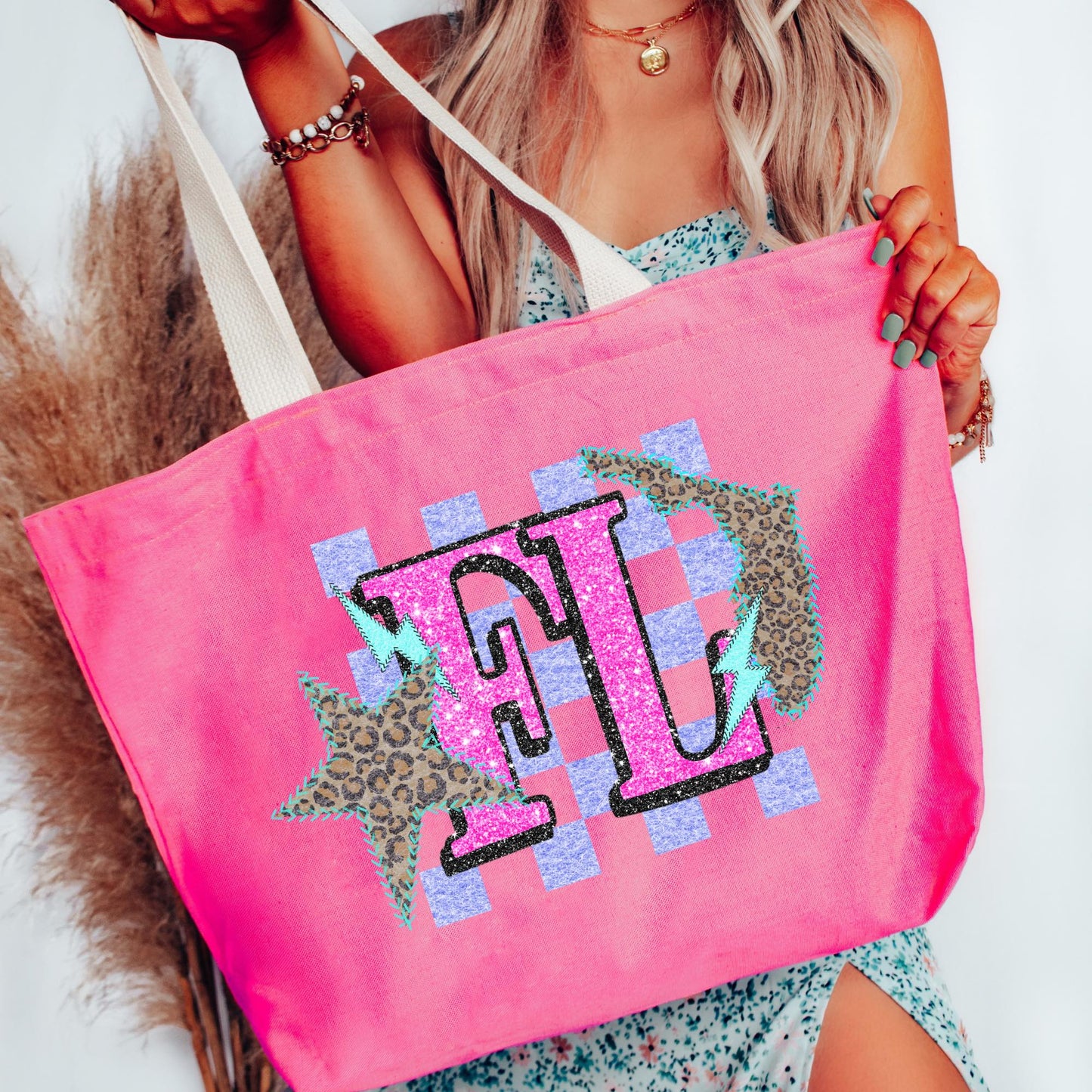 Checkered State Large Tote