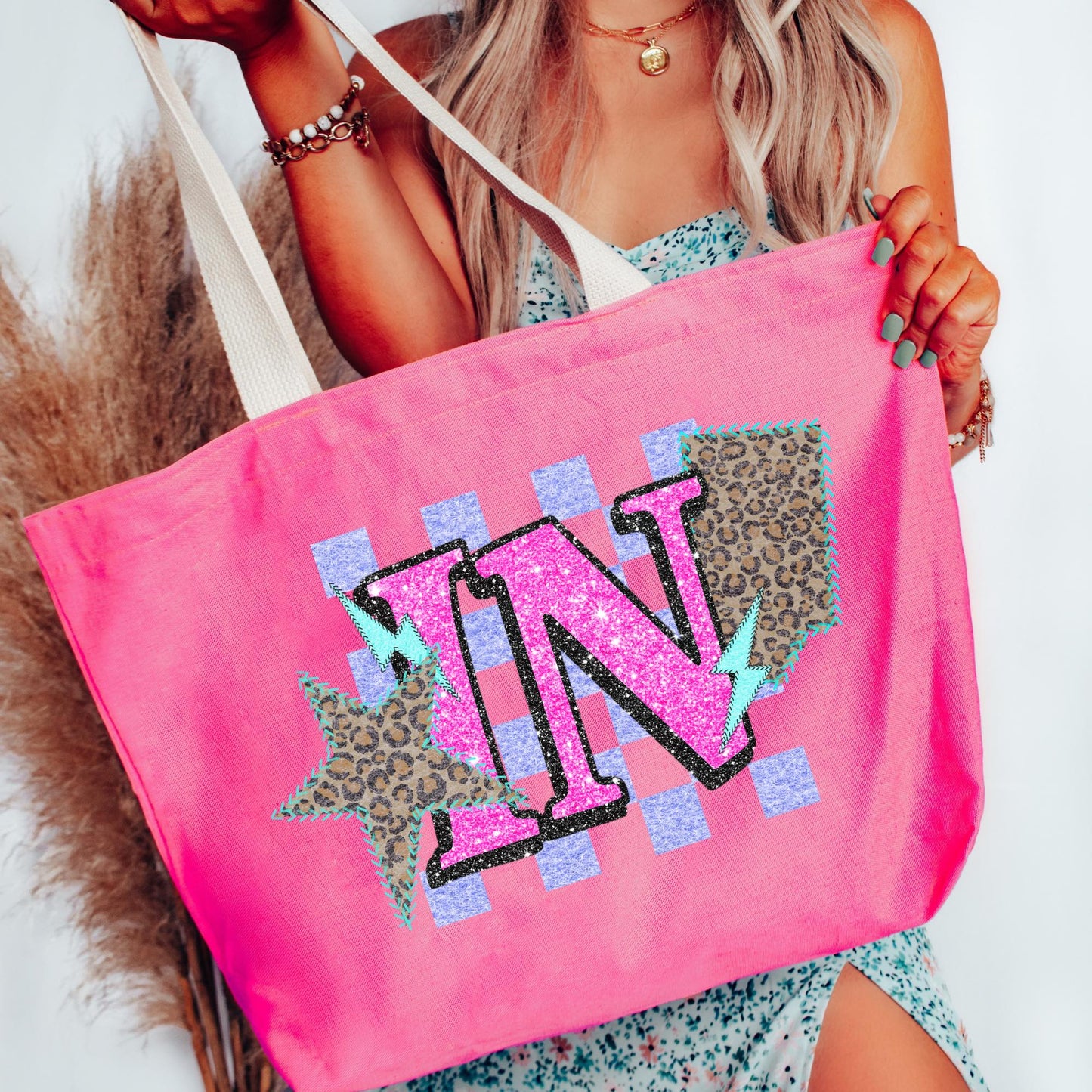 Checkered State Large Tote