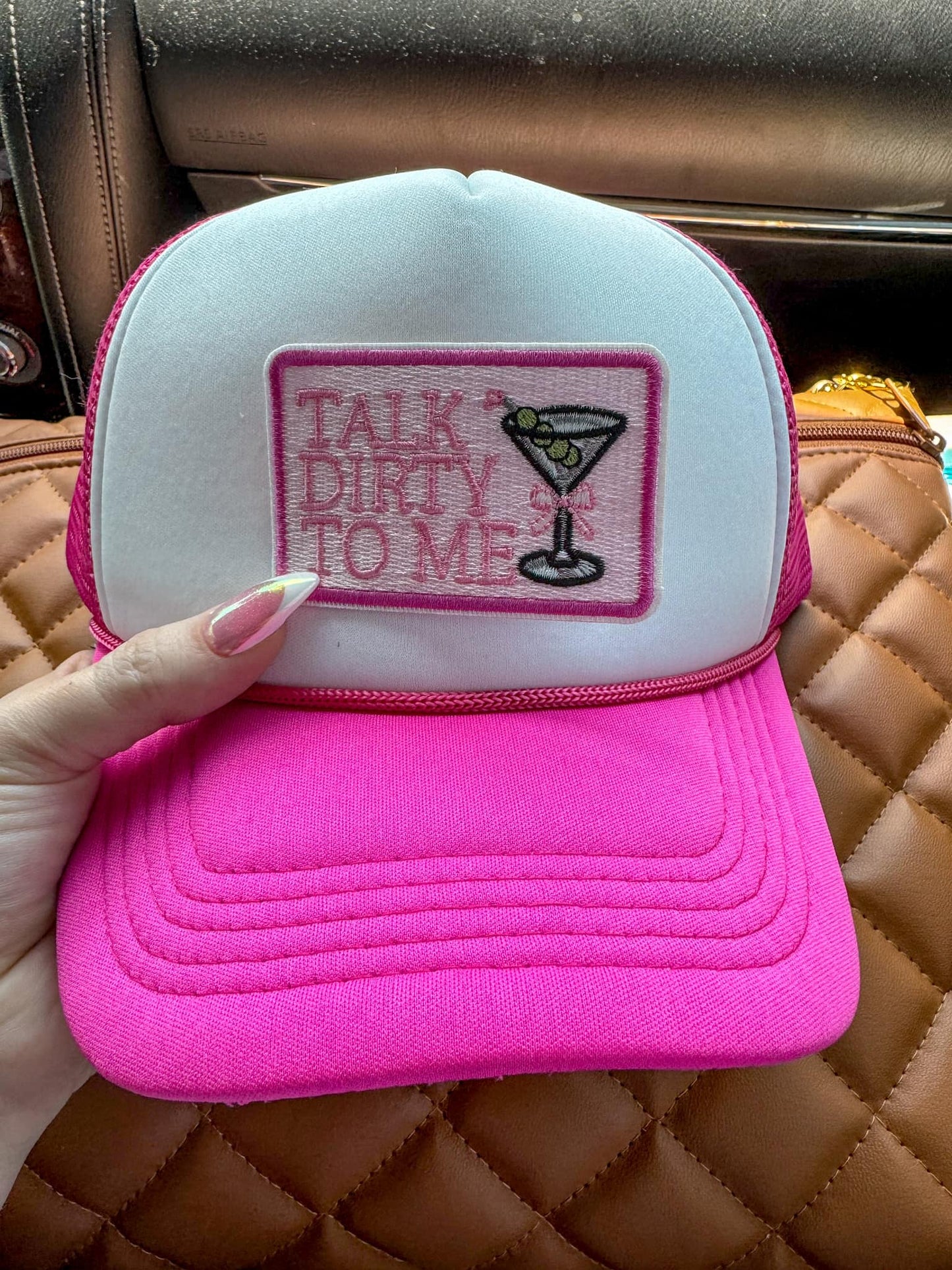 Talk dirty to me trucker hat