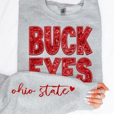 College Football Teams With Sleeve Faux Embroidery Glitter