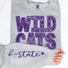 College Football Teams With Sleeve Faux Embroidery Glitter