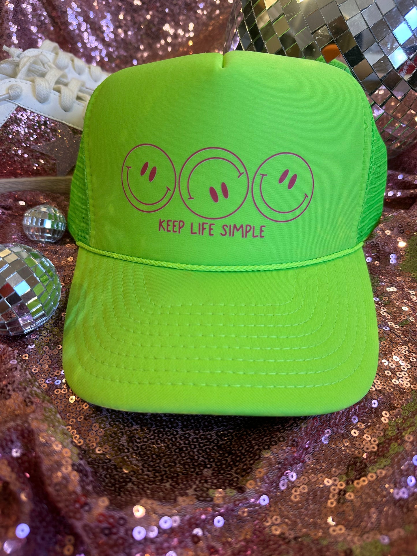 *SALE* RTS Keep Life Simple Smiley Trucker Hat