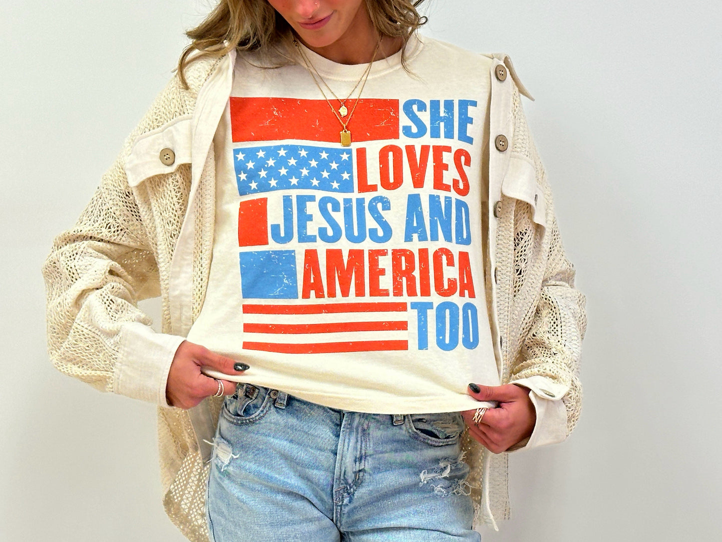 She Loves Jesus - (L,XL,2X,3X,4X)
