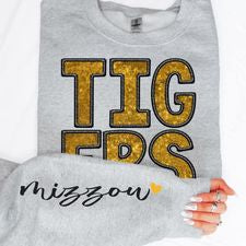 College Football Teams With Sleeve Faux Embroidery Glitter