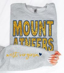 College Football Teams With Sleeve Faux Embroidery Glitter