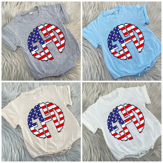Patriotic Custom Monogram Toddler/Youth WS