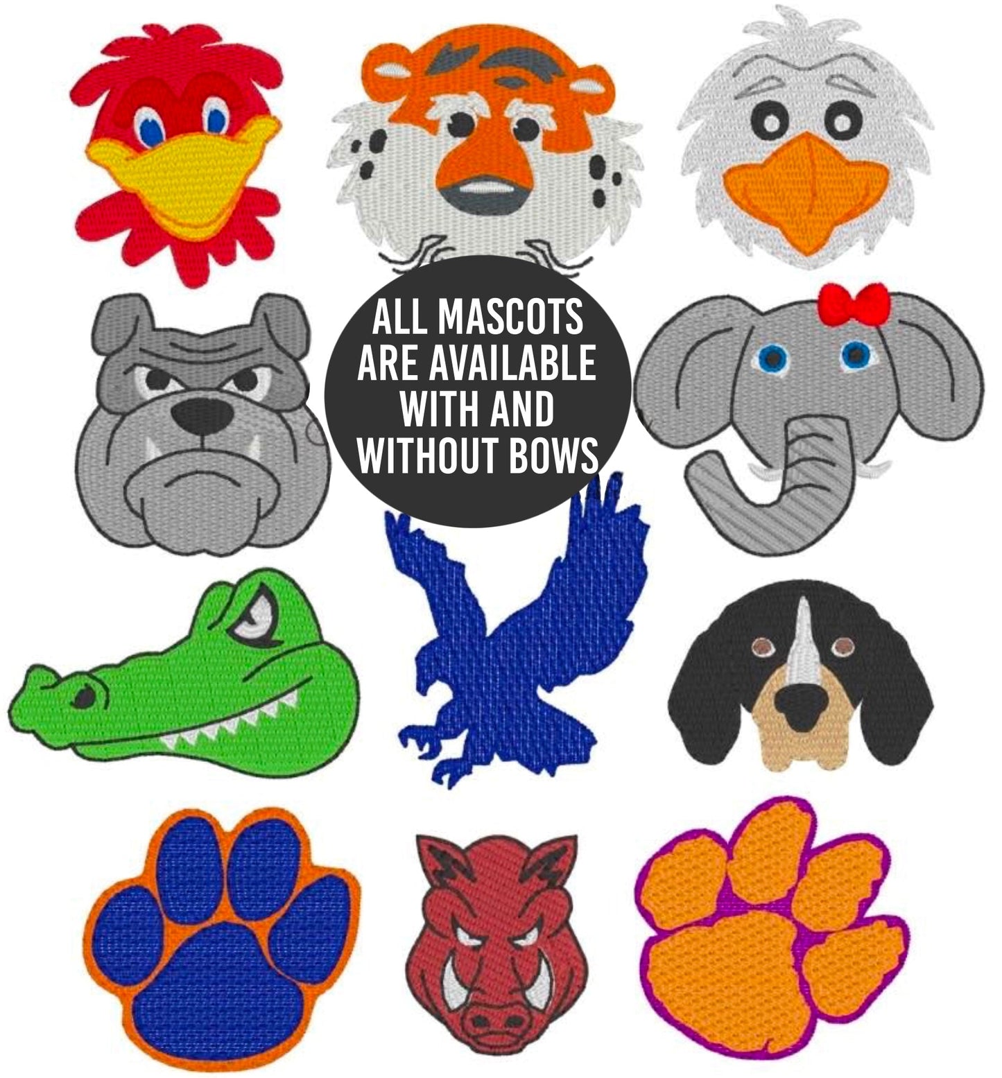 Mascots Embroidered - Children/Youth -WS