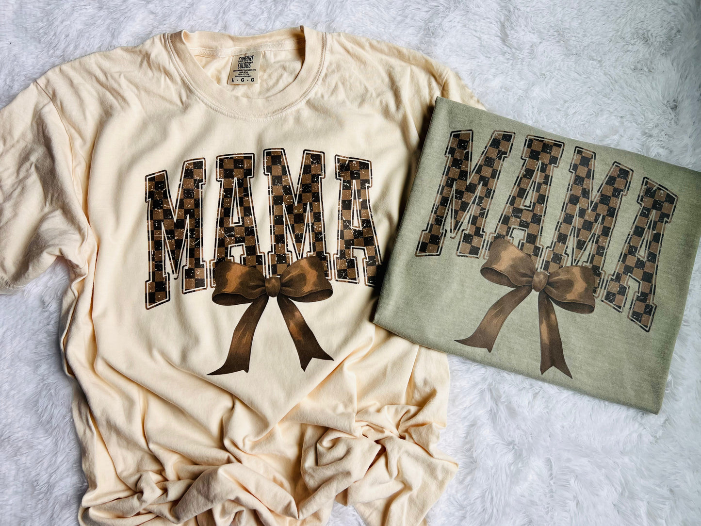 Neutral Bow Checkered Mama