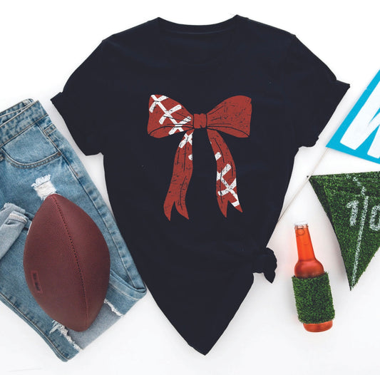 Football Bow Pick Your Color Tee *WEEKEND SALE*