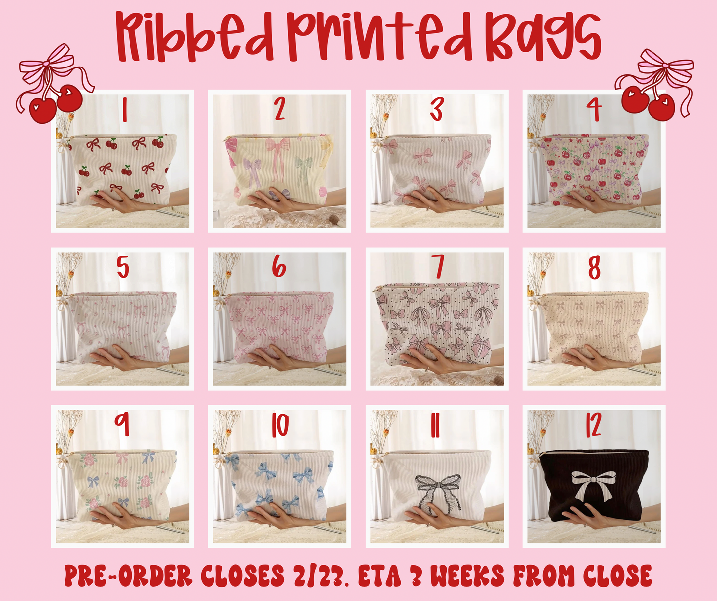 Ribbed printed bags