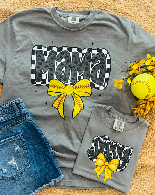 Softball Bow Mama/Sissy Tee