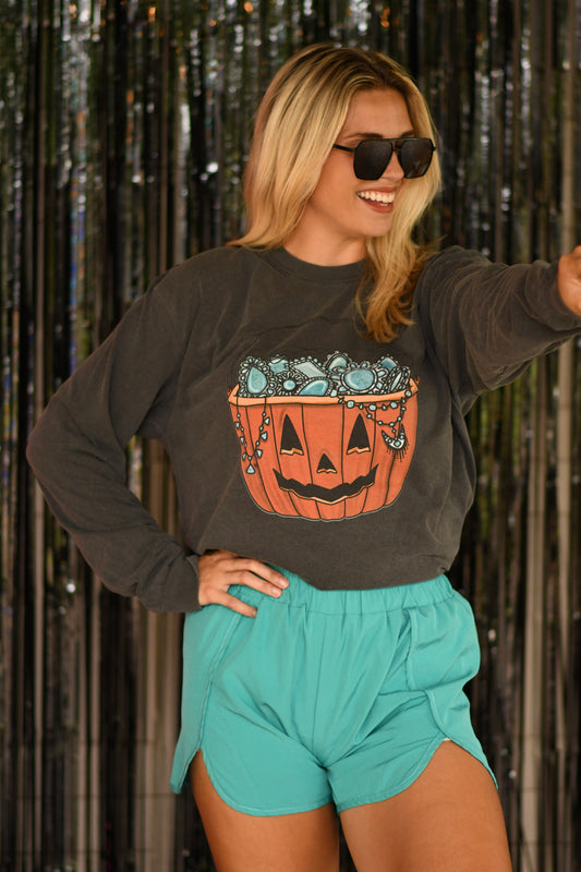 Turquoise Halloween Basket Tee/Long Sleeve