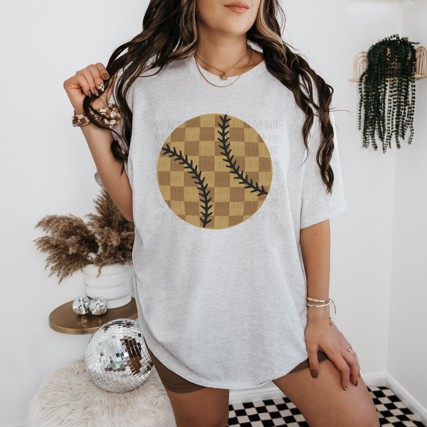 Checkered Baseball Tee DOTW