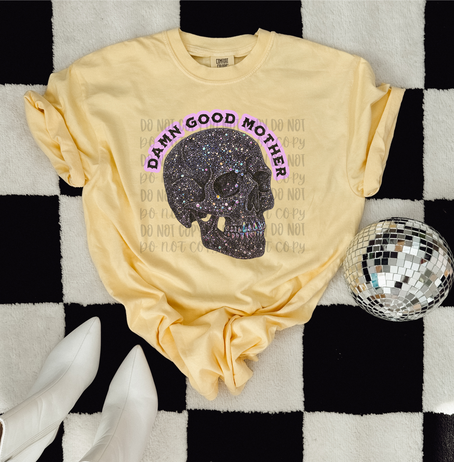 Damn Good Mother FAUX Rhinestone Skull
