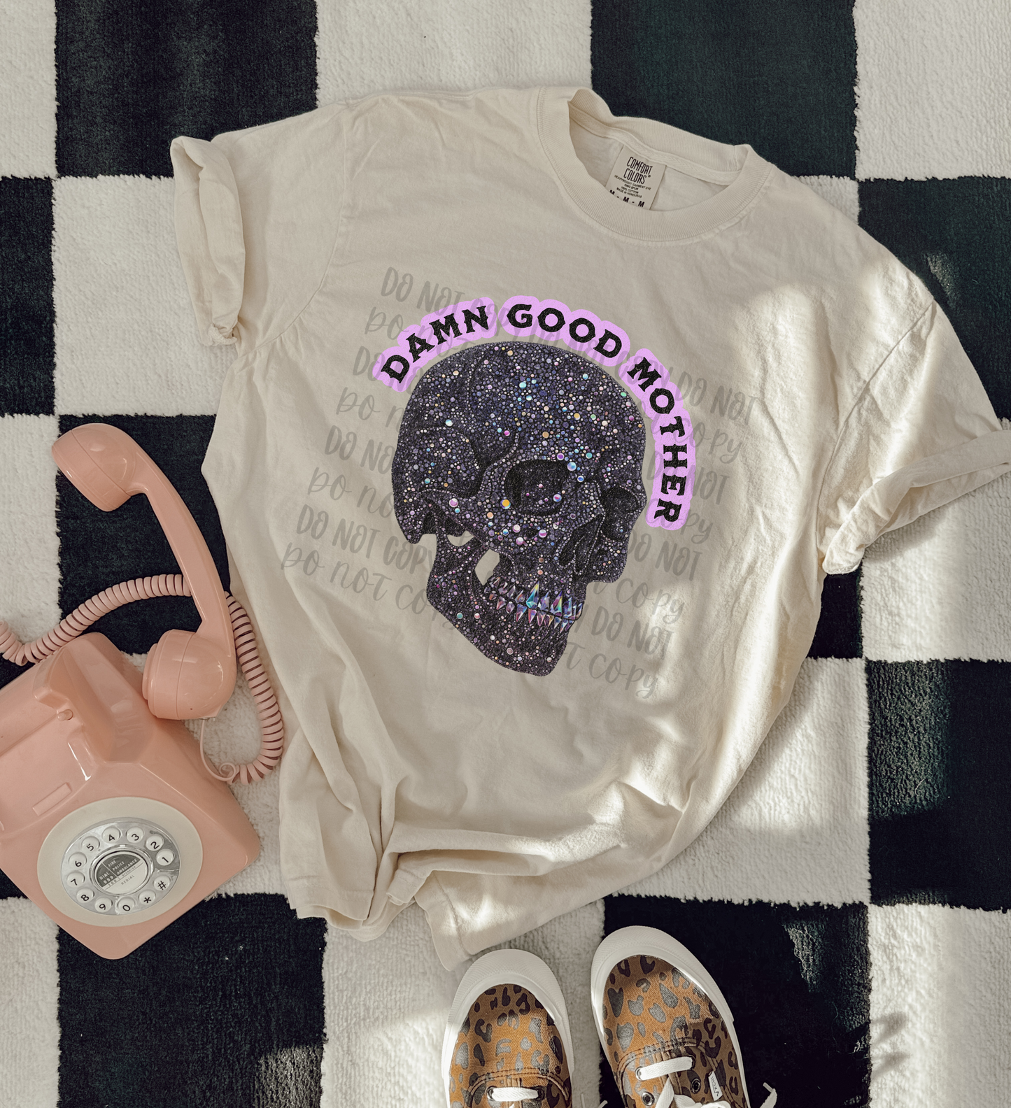 Damn Good Mother FAUX Rhinestone Skull