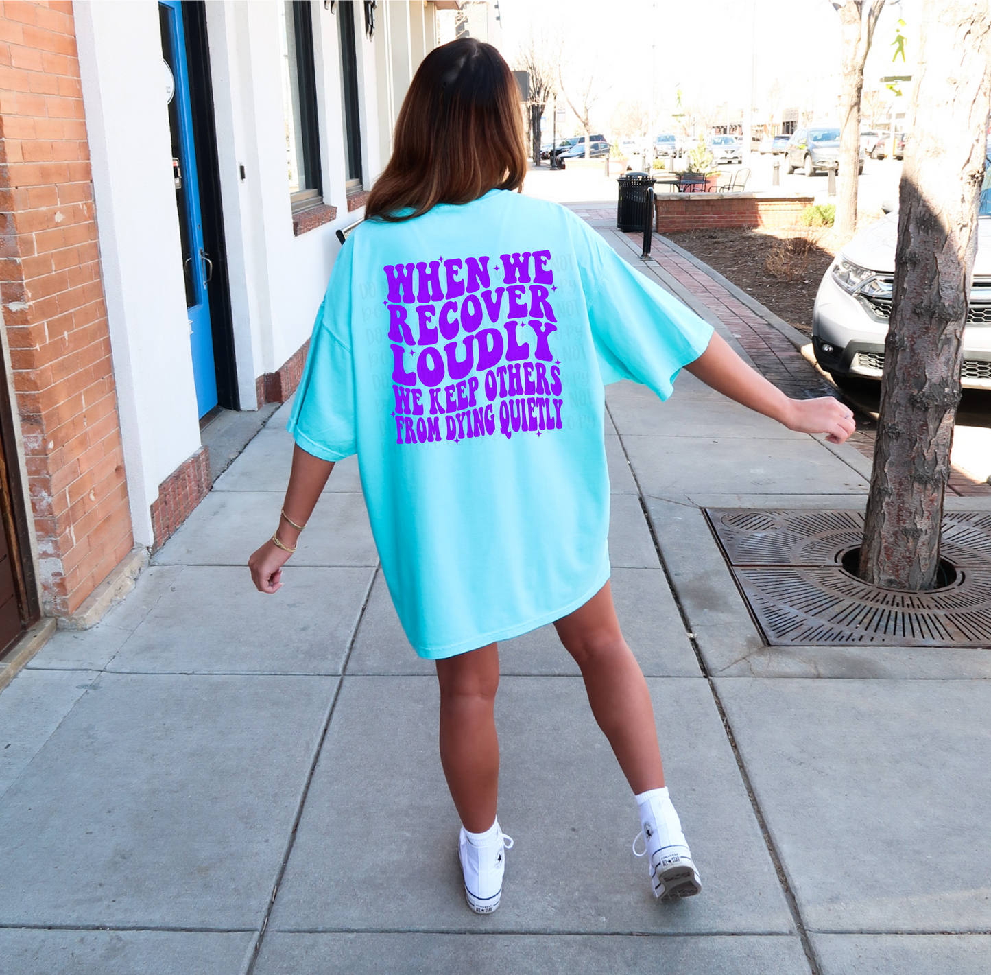 When we recover loudly - Neon Purple Font